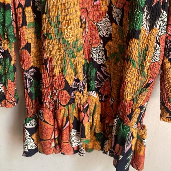 Farm Rio Black Garden Ruffle Mini Dress - Picture 7 of 16